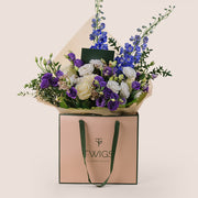 Purple Bliss Bouquet – Mixed Flowers in TWIGS Carry Bag