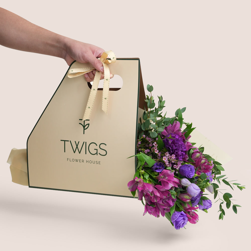 Purple Dreams Bunch - Hand Bouquet | Mixed Purple Flower Bouquet Dubai & UAE