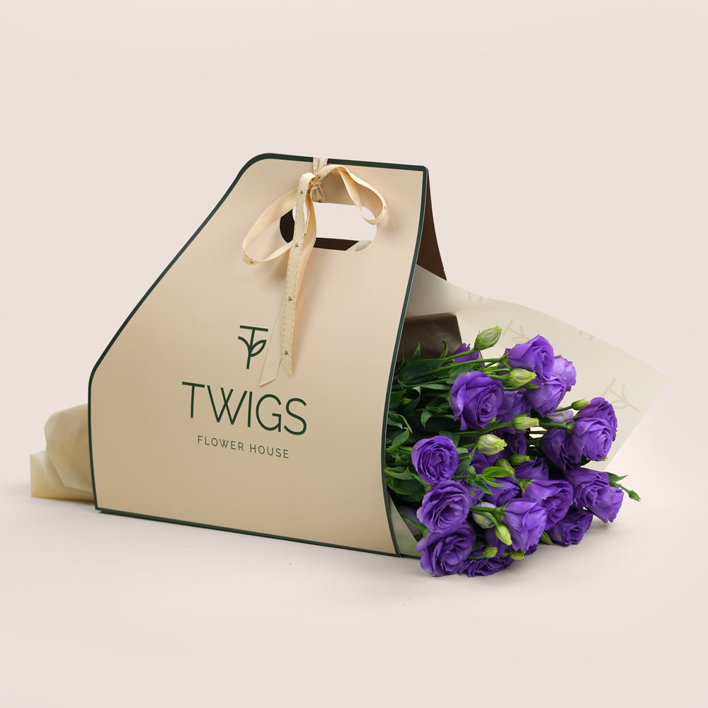 Purple Lisianthus Hand Bouquet | Fresh Purple Flowers Dubai & UAE