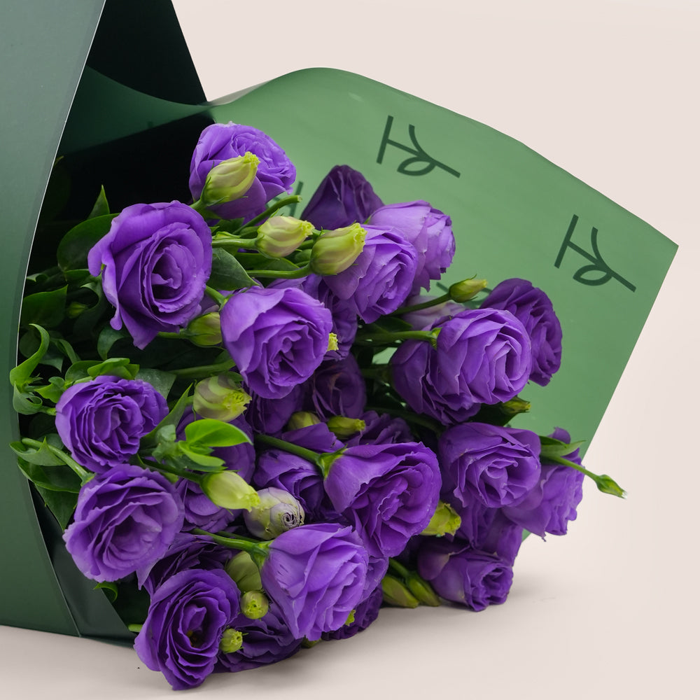 Purple Lisianthus Hand Bouquet | Fresh Purple Flowers Dubai & UAE
