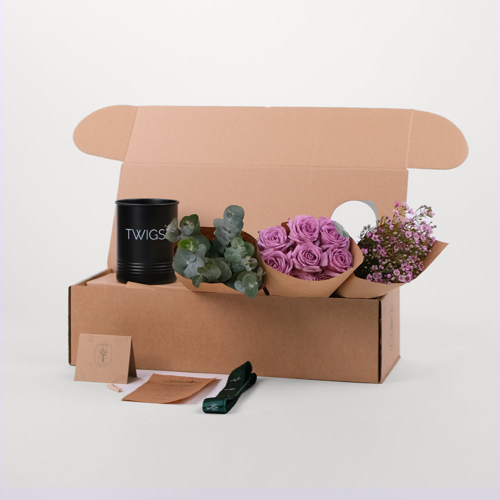 Roses Purple Flowers DIY Box