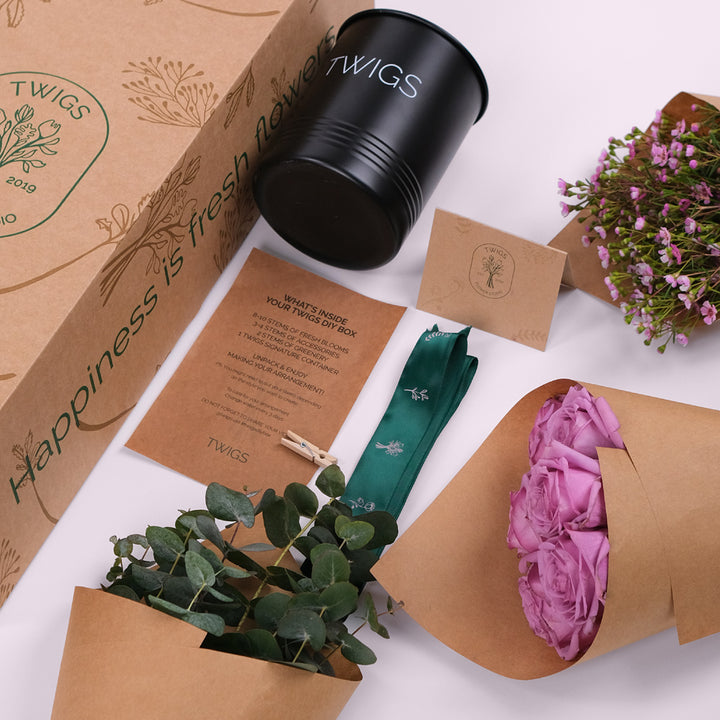 Roses Purple Flowers DIY Box