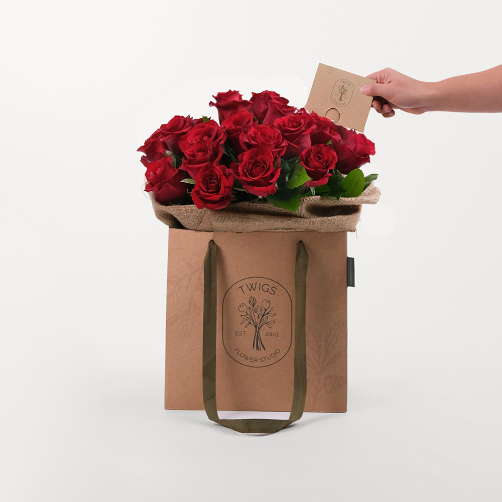 Red Roses Bag Bouquet