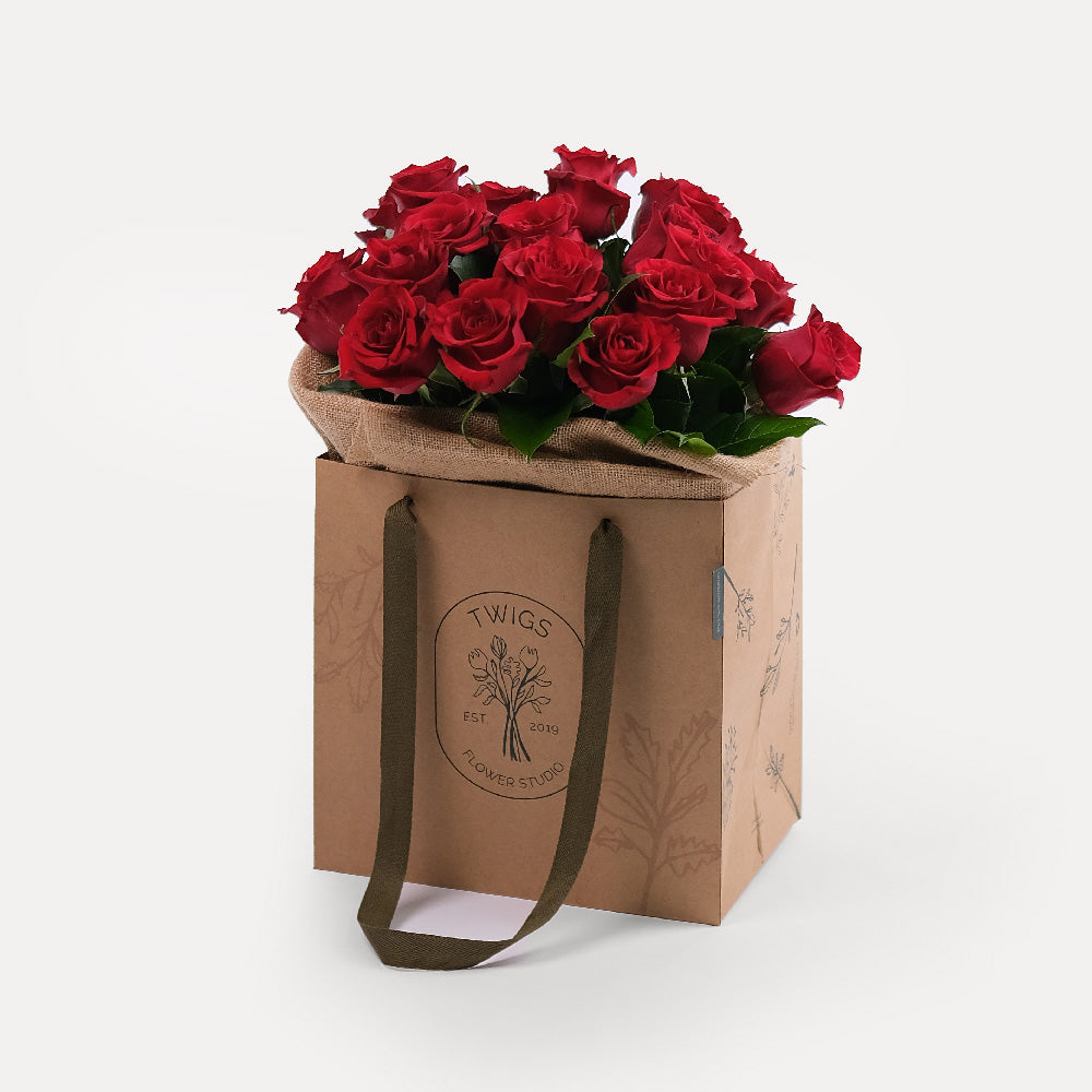 Red Roses Bag Bouquet