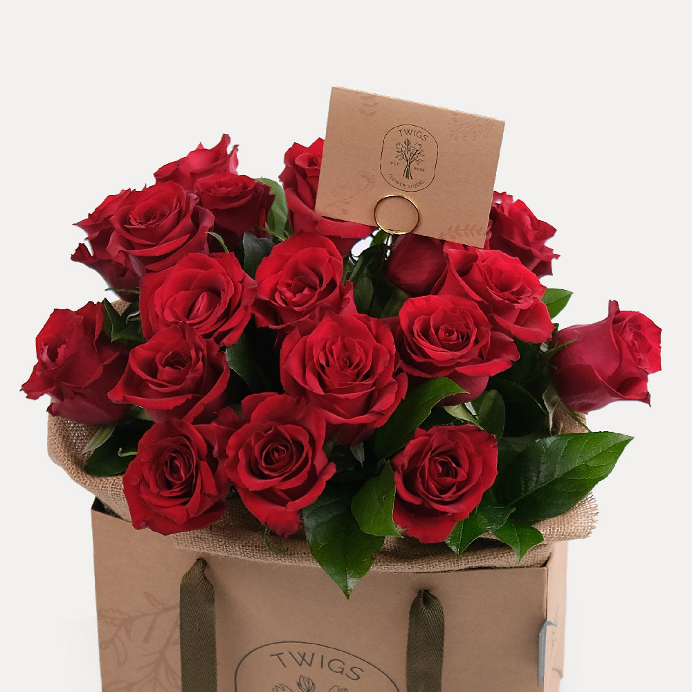 Red Roses Bag Bouquet