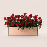 Premium Red Roses in TWIGS Signature Flower Garden Box – A Bold Gesture with a Heartfelt Arabic Touch