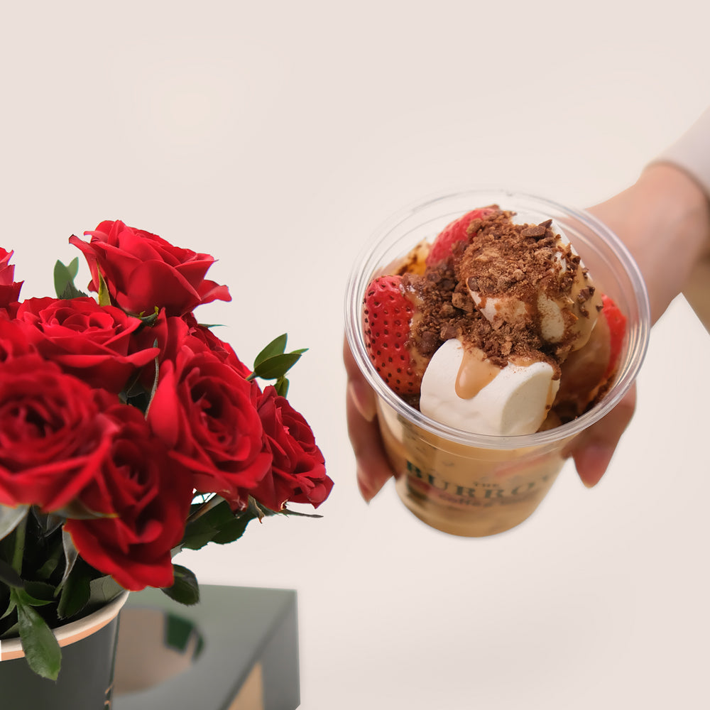 Love Bliss – Red Roses & Indulgent Strawberry Treat