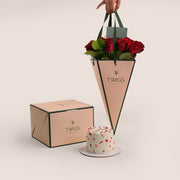 Love Red Roses Bunch and Cake Bundle