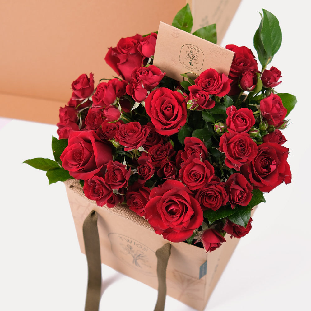 Mix of Red Roses Surprise Box