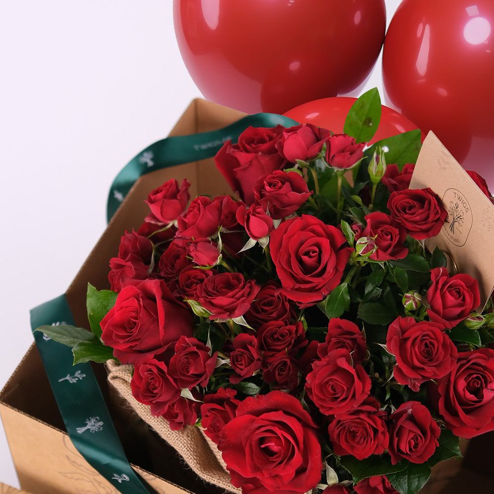 Mix of Red Roses Surprise Box