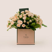 Soft Cream Roses in Signature Flower Box – A Refined and Unique Gift of Subtle Elegance