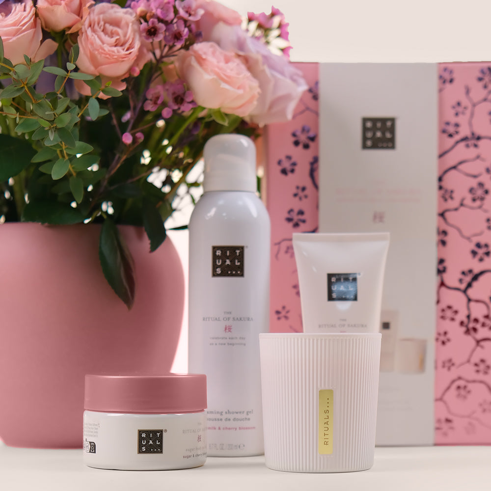 Violet Hues - Mother's Day Gift Set - Floral Elegance & RITUALS Sakura Spa Experience