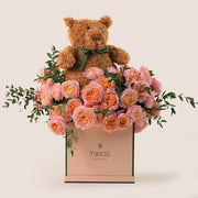 TWIGS Flowers and Teddy Bear Box