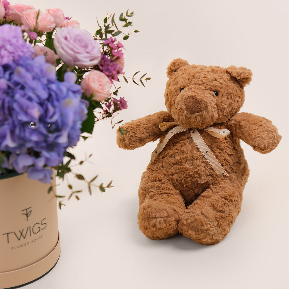 TWIGS Flowers and Teddy Bear Gift Set