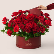 luxury red roses grande round box valentine’s day flower delivery uae