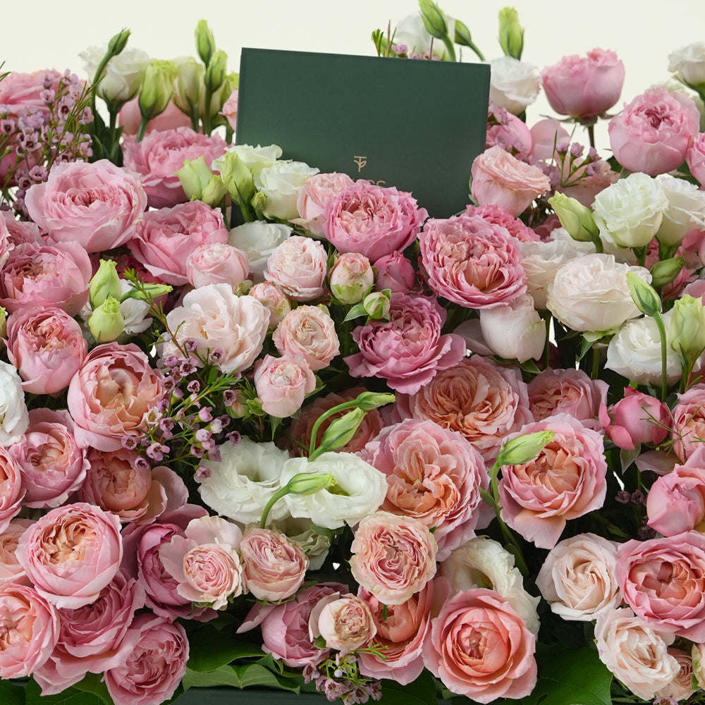 Blushing Bloom Garden Box – Luxury Flowers by TWIGS