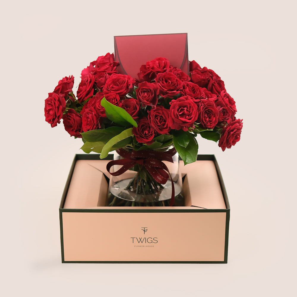 Love Grace – Pushkin Red Roses in a Vase