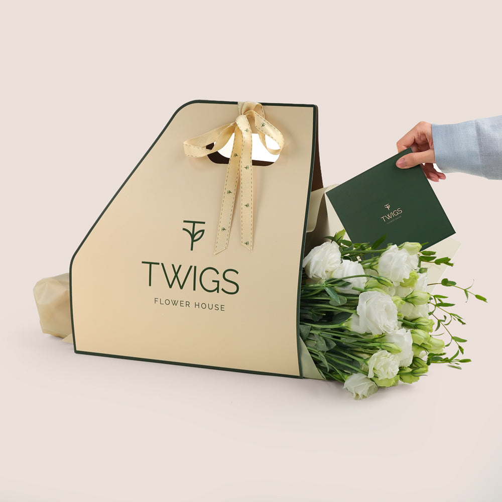Premium dubai chocolates with flower bunch