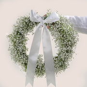White Gypsophila New Year Wreath with Bow | New Year Décor Dubai
