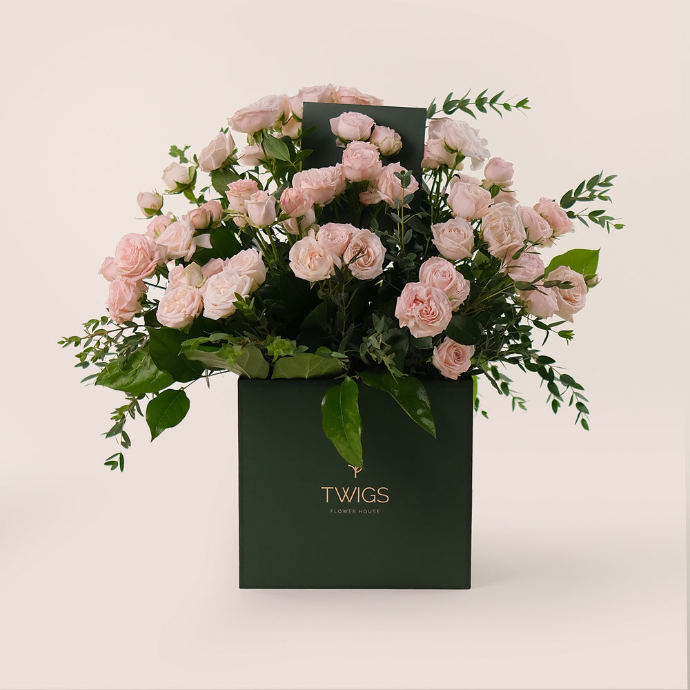 Bombastic Pink Roses – Chic Flower Box Elegance