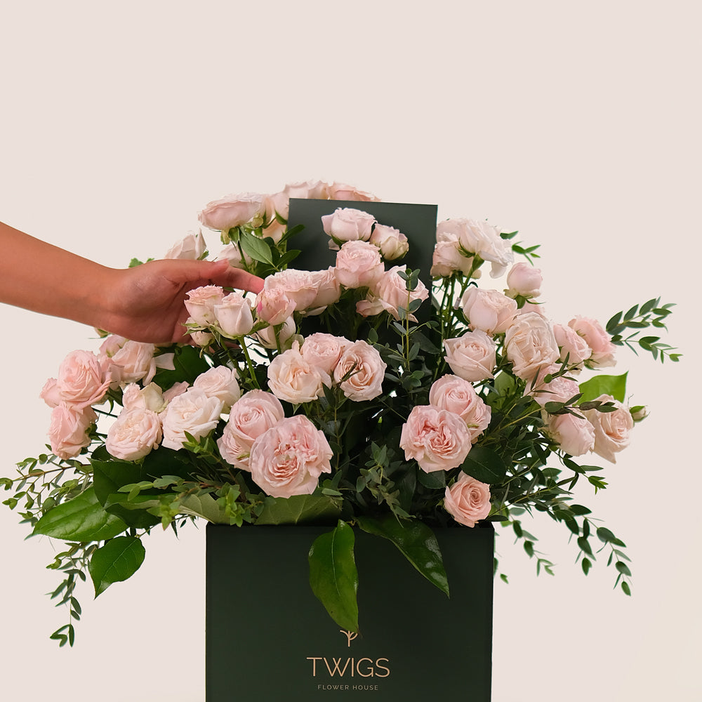 Bombastic Pink Roses – Chic Flower Box Elegance