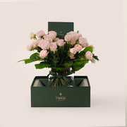 Petite Bombastic Roses in Flower Vase – Soft Charming Elegant Gift