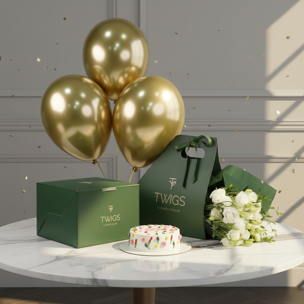 Elegant Lisianthus Celebration Set Scene