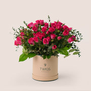 Deluxe Fuchsia Spray Roses Flower Box – A Bold and Elegant Floral Statement