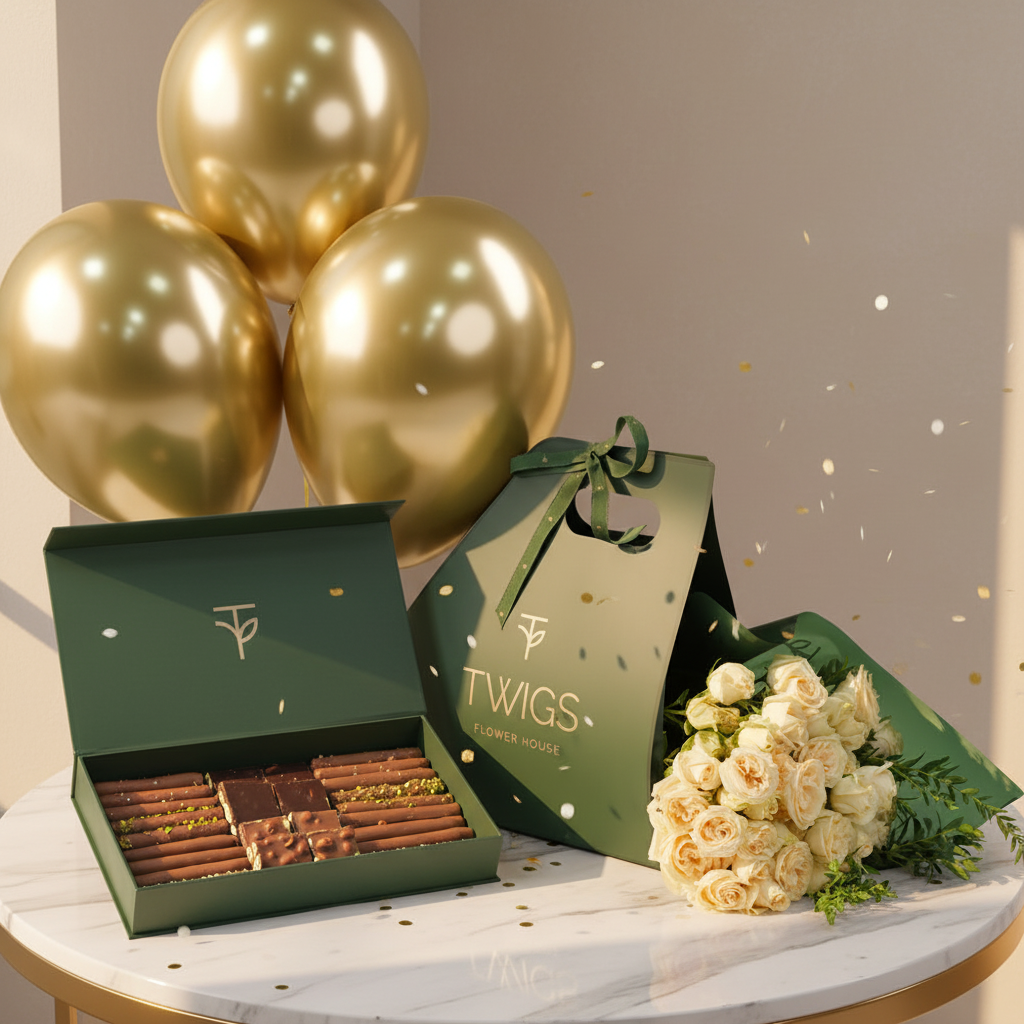 Golden Glow Salinero Roses on Marble Table