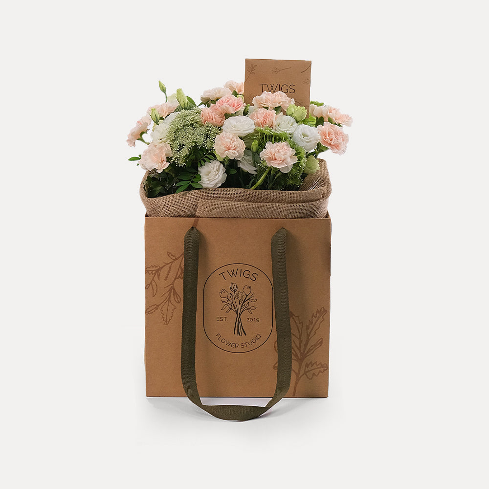 Peach Mix Bouquet Bag