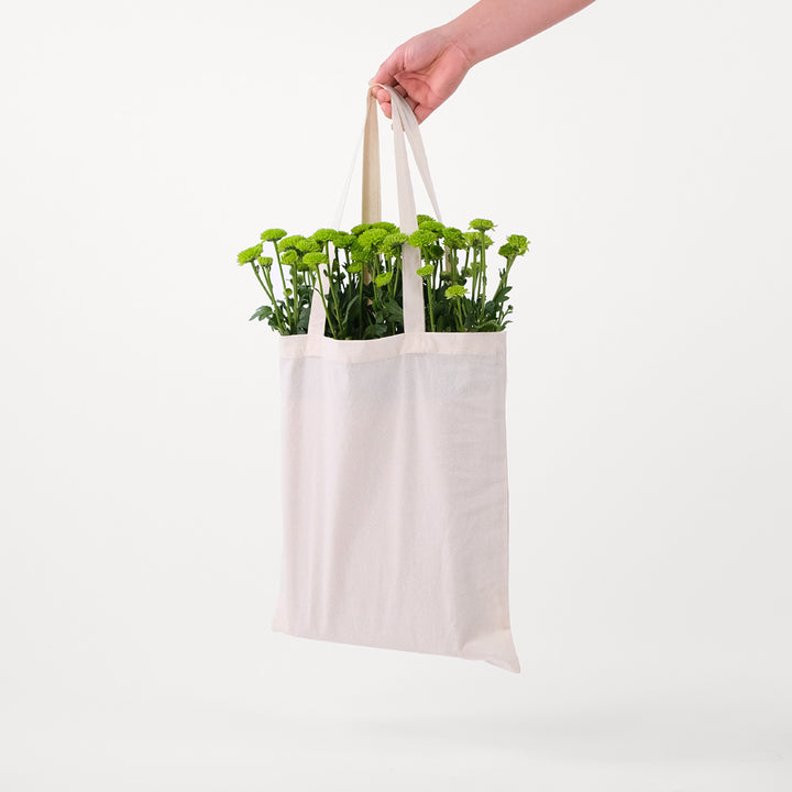 Button Green Flowers Tote Bag