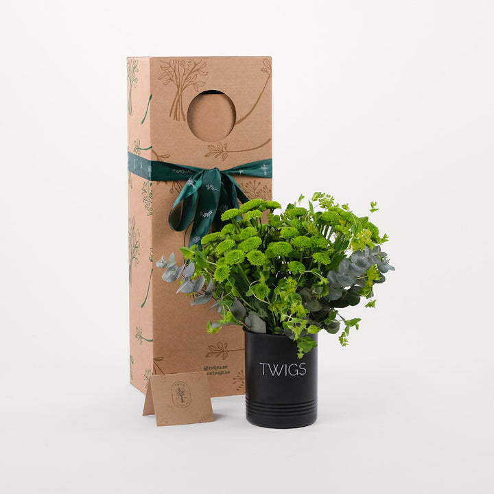 Button Green Flowers DIY Box