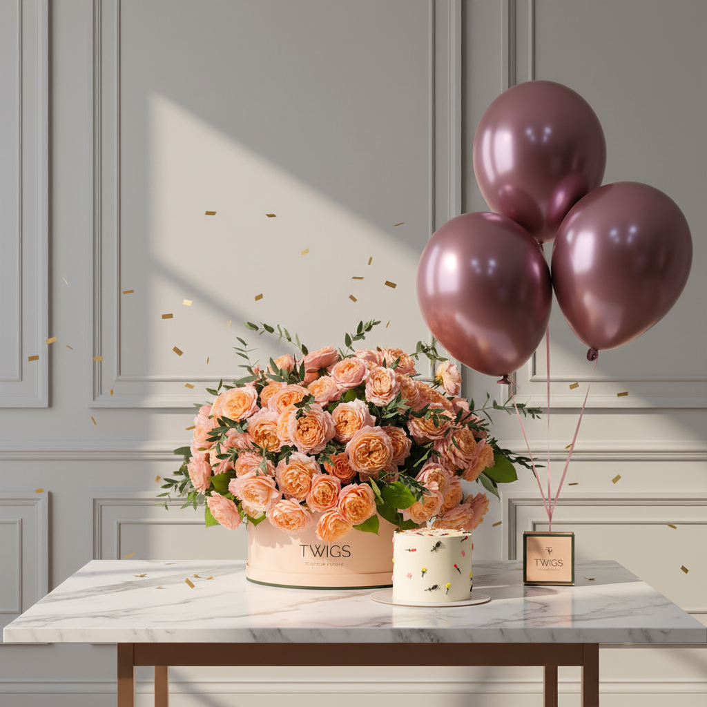 Juliet Peach Birthday Bundle Scene