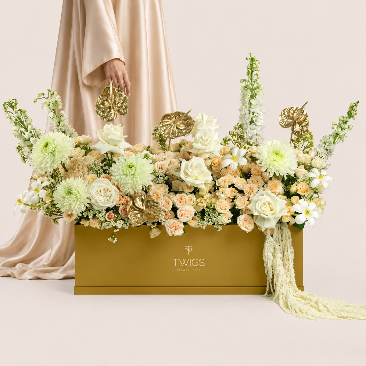 TWIGS Gold Flower Garden Box -Lumina