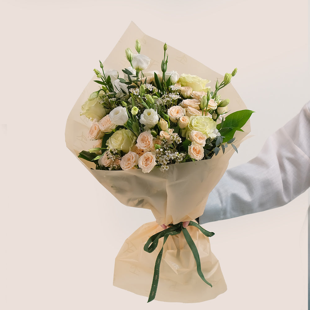 Pastel Mixed Flower Bouquet – Subtle Elegance in Our Signature TWIGS Bag