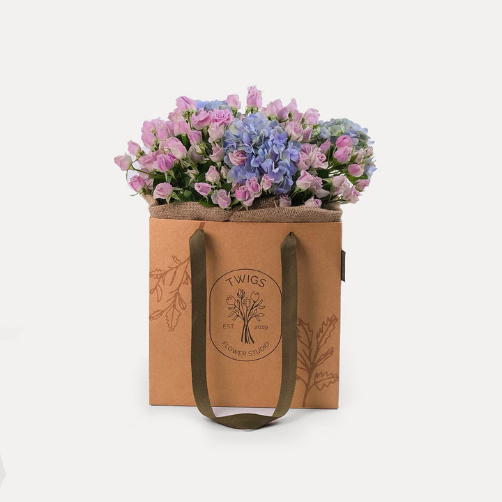 Purple Mix Bouquet Bag