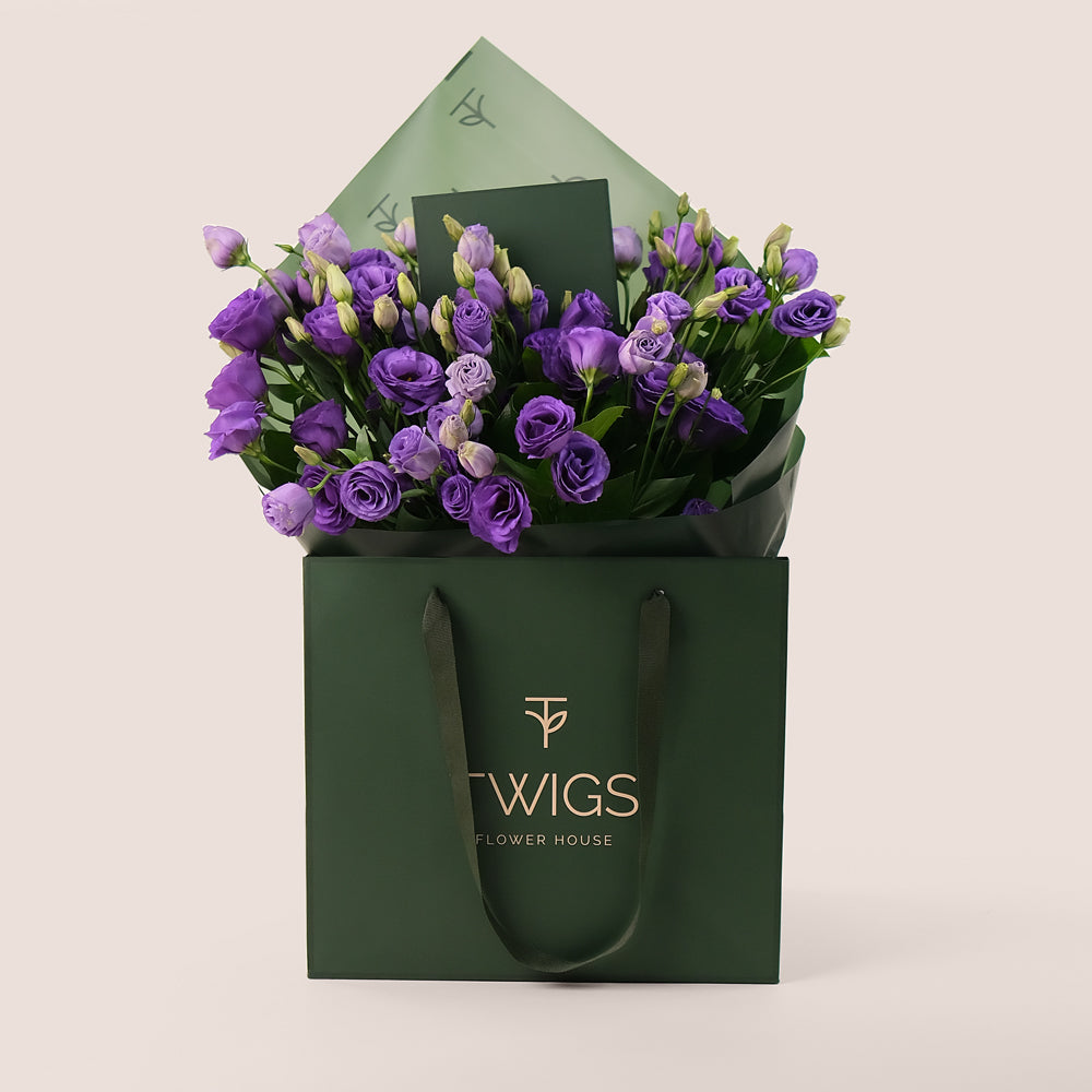 Purple Grace – Bag of Purple Lisianthus Flowers