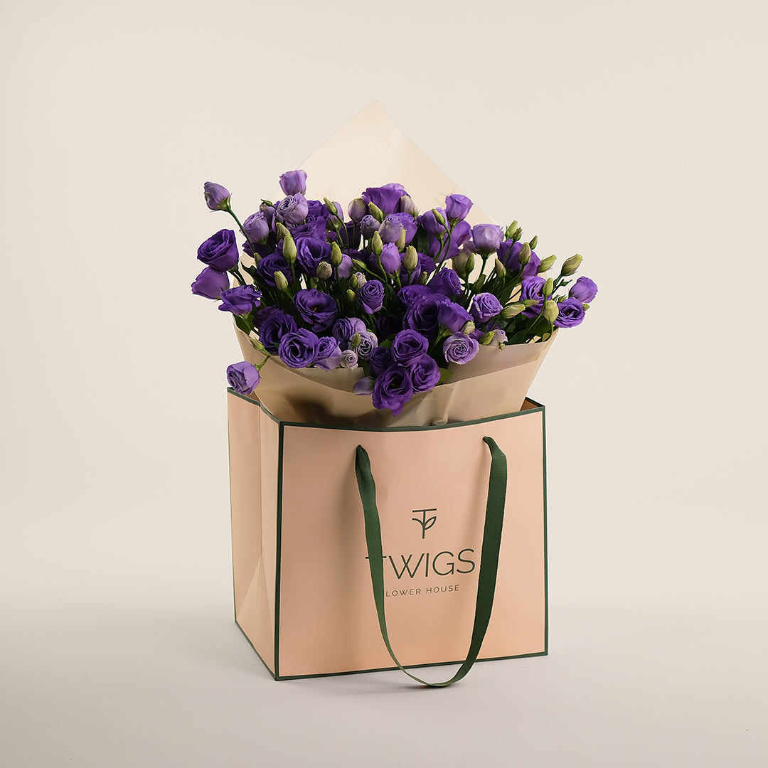 Purple Grace – Bag of Purple Lisianthus Flowers