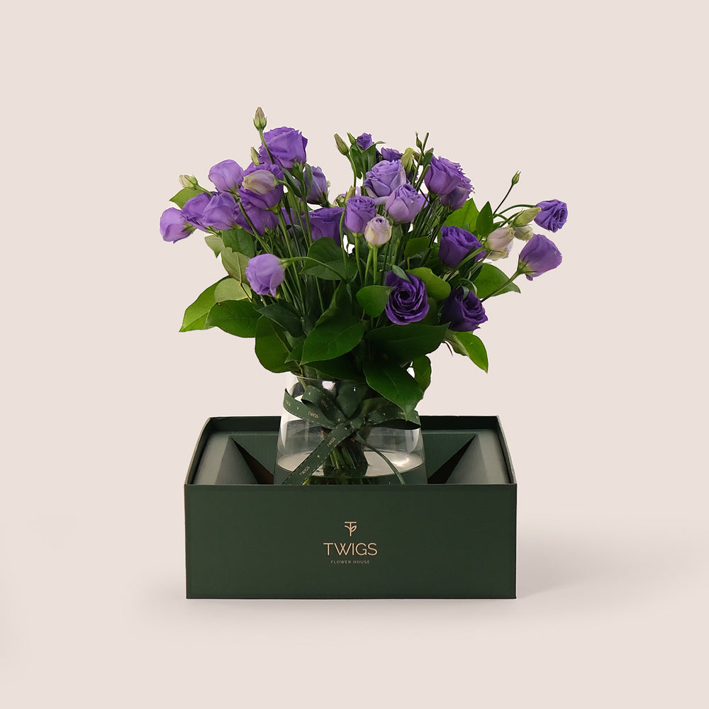 Purple Charm – A Delicate Arrangement of Grace and Elegance