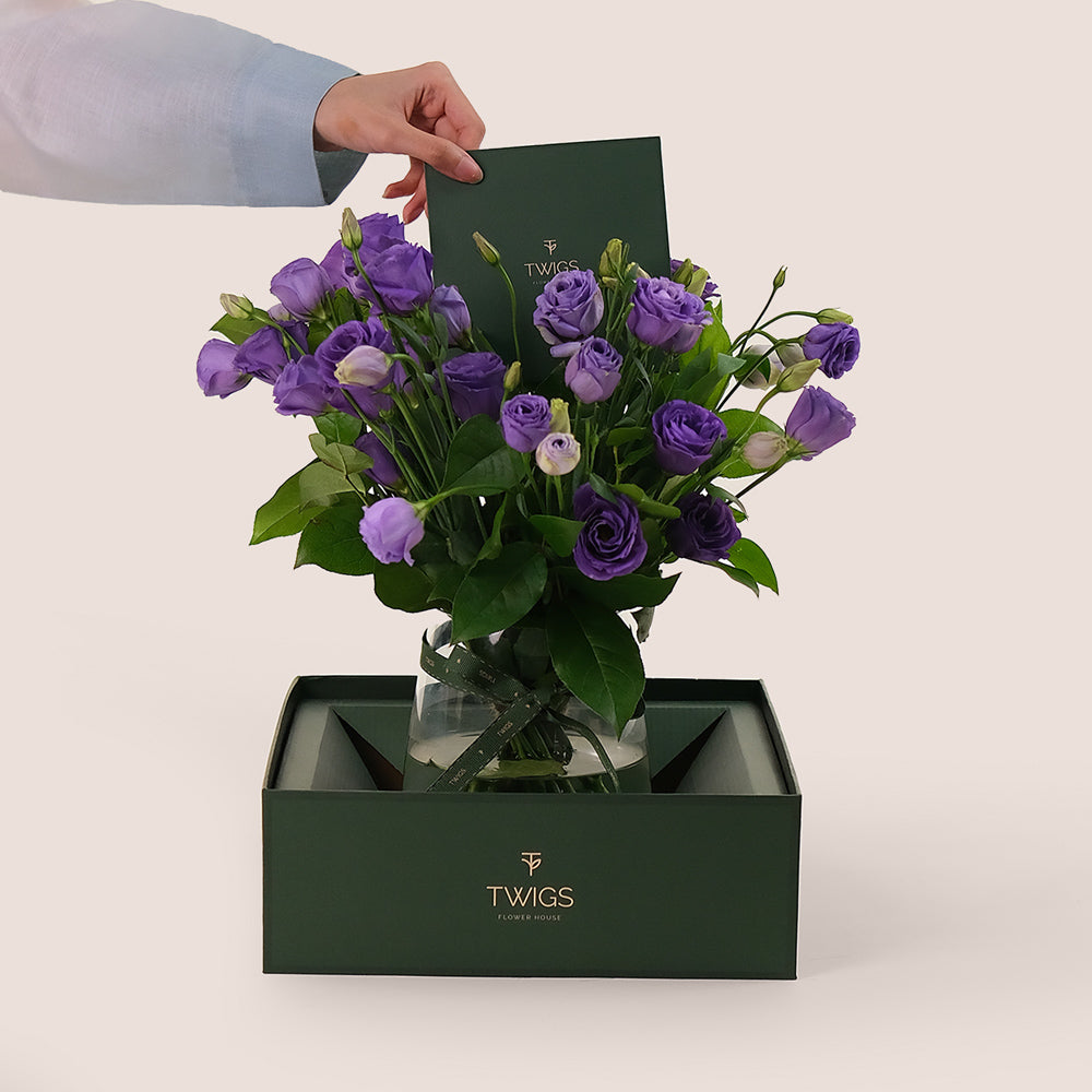 Purple Charm – A Delicate Arrangement of Grace and Elegance