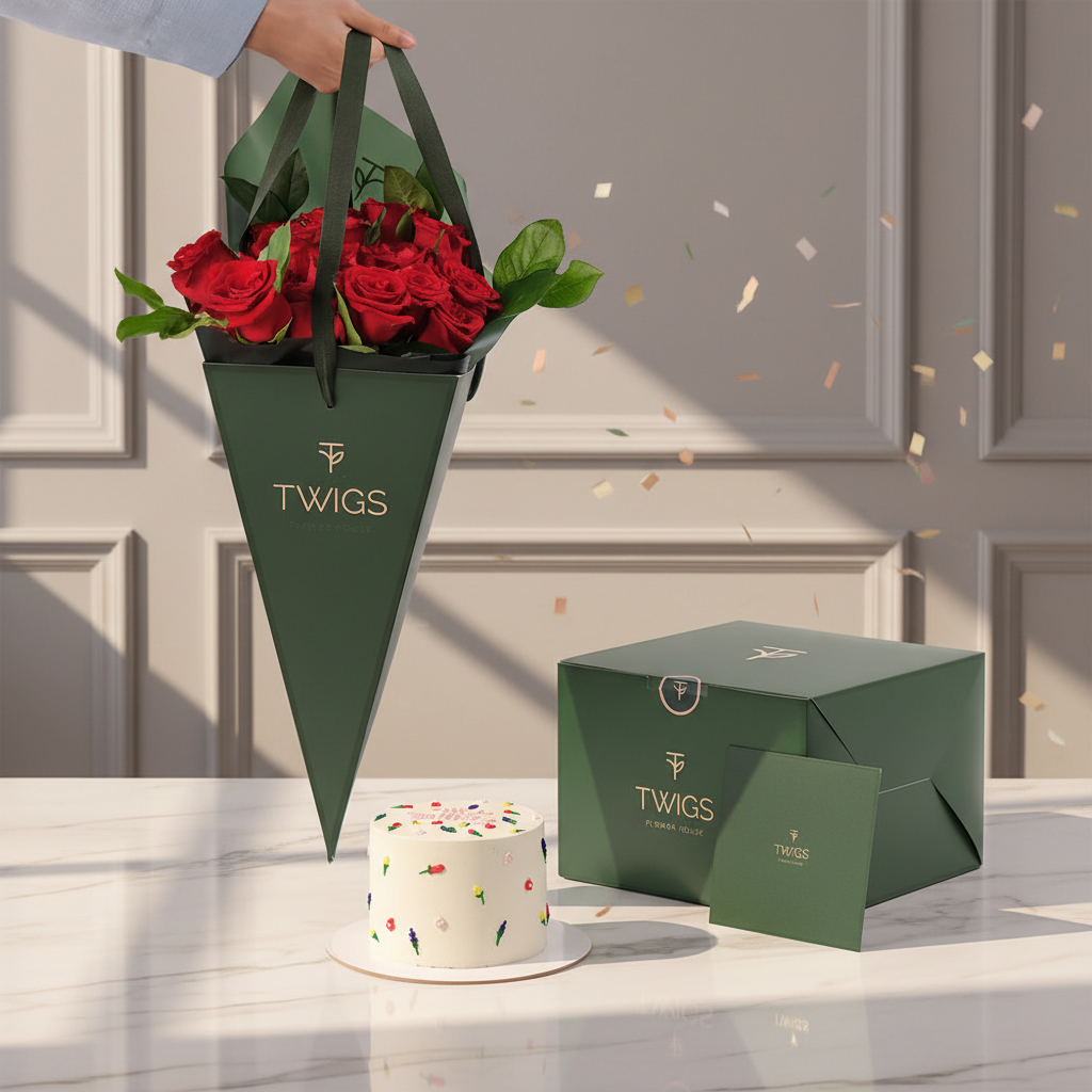 Red Roses Bundle with Green Box
