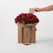 Red Spray Rose Flowers Bouquet In A Bag