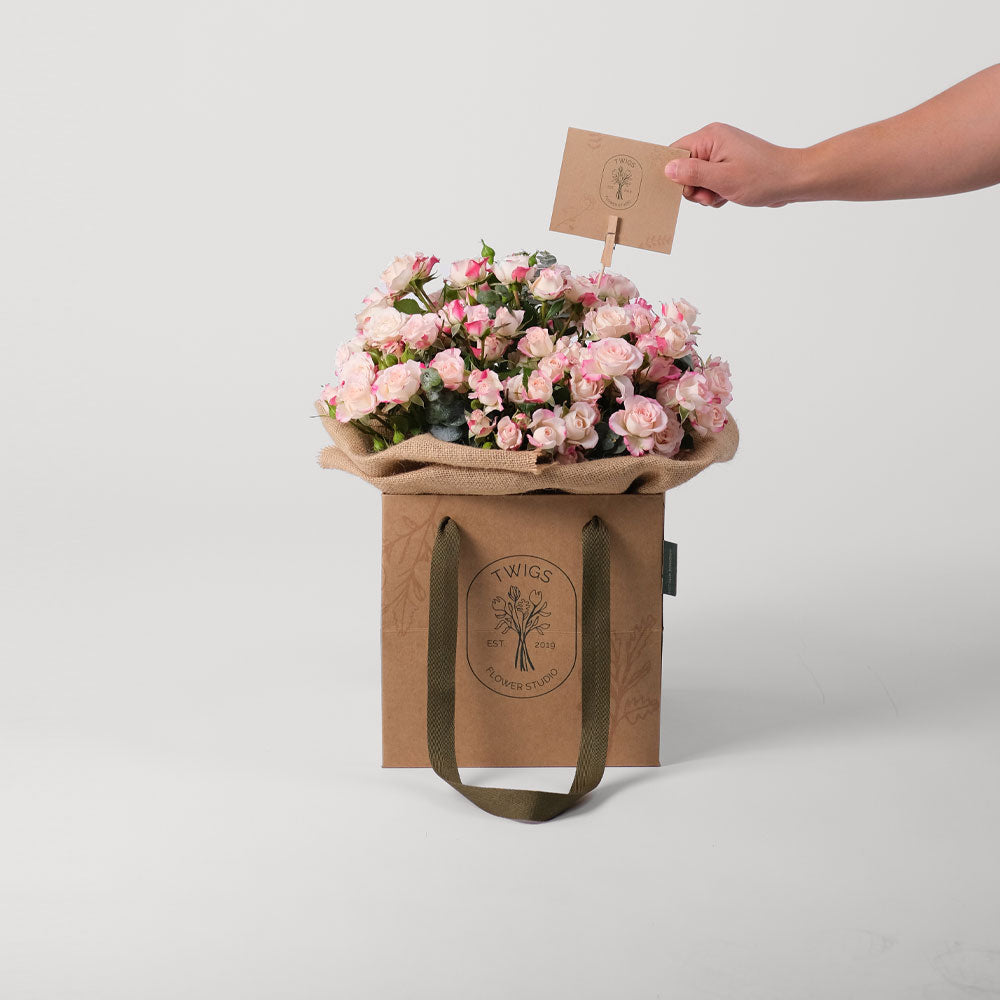 Reflex Spray Rose Flowers Bouquet In A Bag