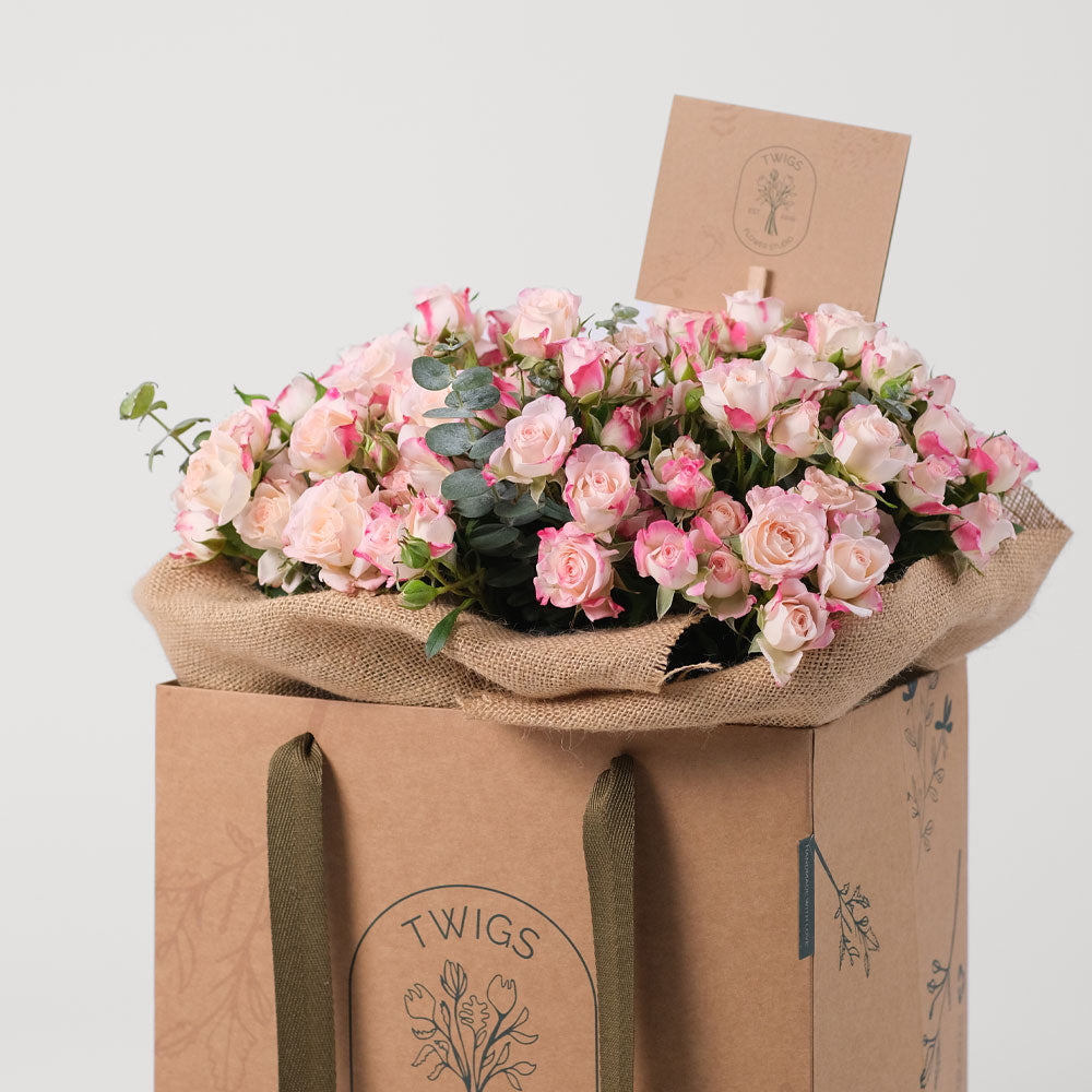 Reflex Spray Rose Flowers Bouquet In A Bag