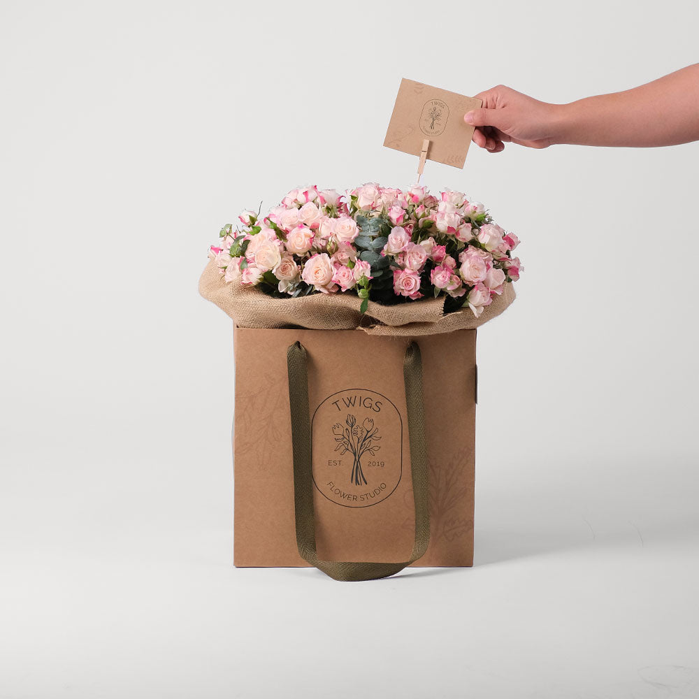 Reflex Spray Rose Flowers Bouquet In A Bag