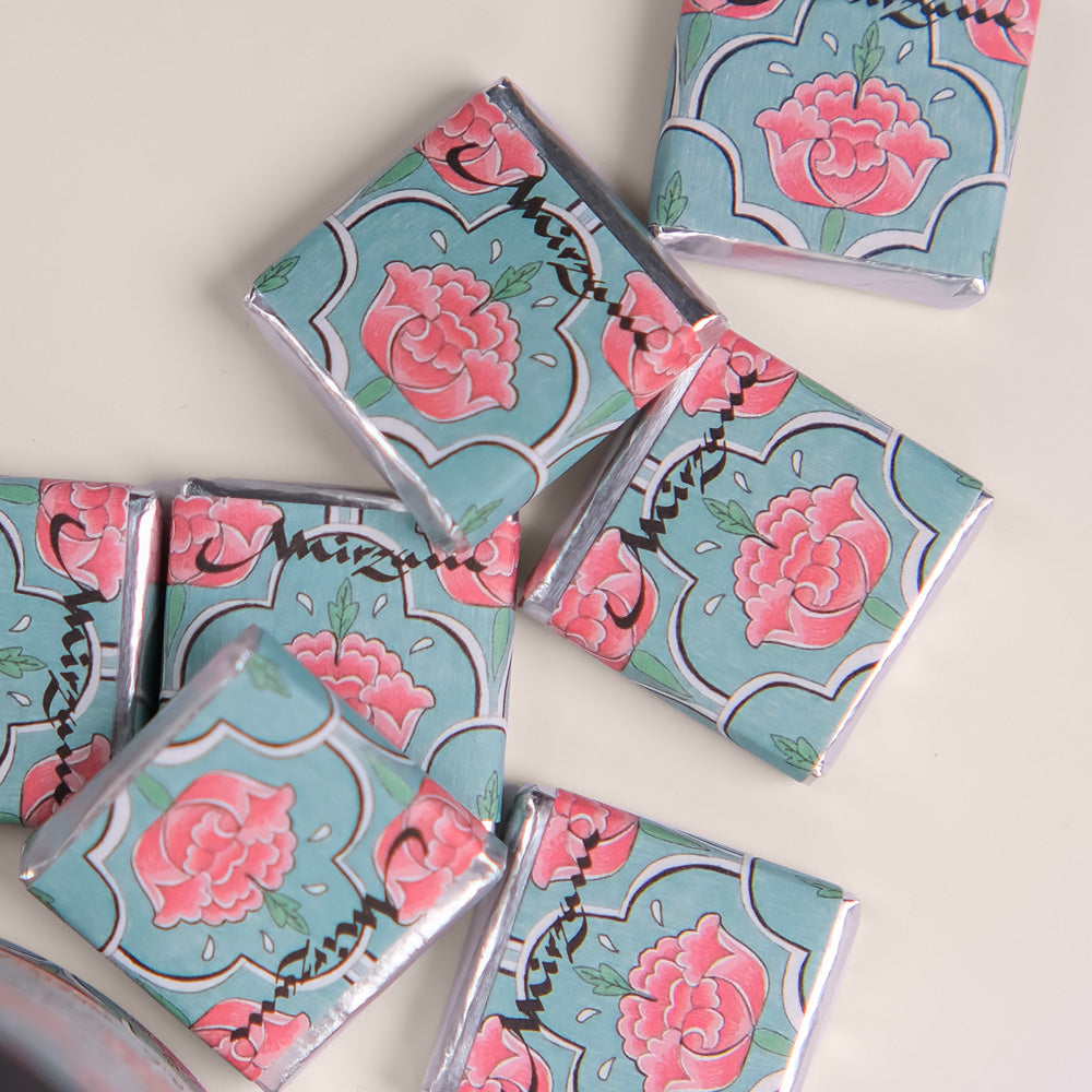 Mirzam Rose and Pistachio Falooda White Chocolate (Box of 35 Bites)