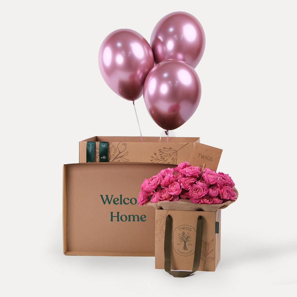 Cerise Pink Flowers Surprise box
