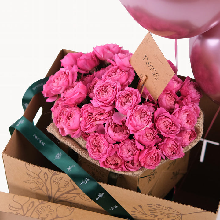 Cerise Pink Flowers Surprise box