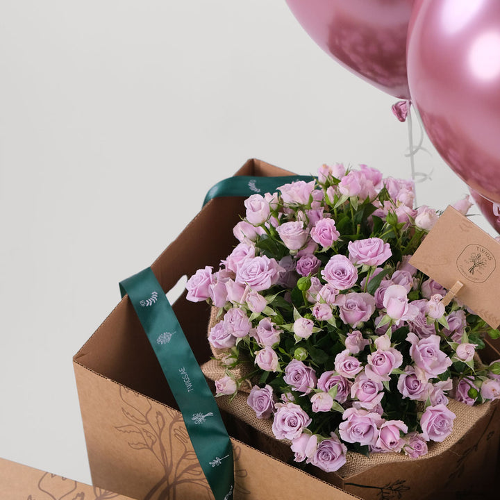 Sliver Spray Roses Flowers Surprise Box