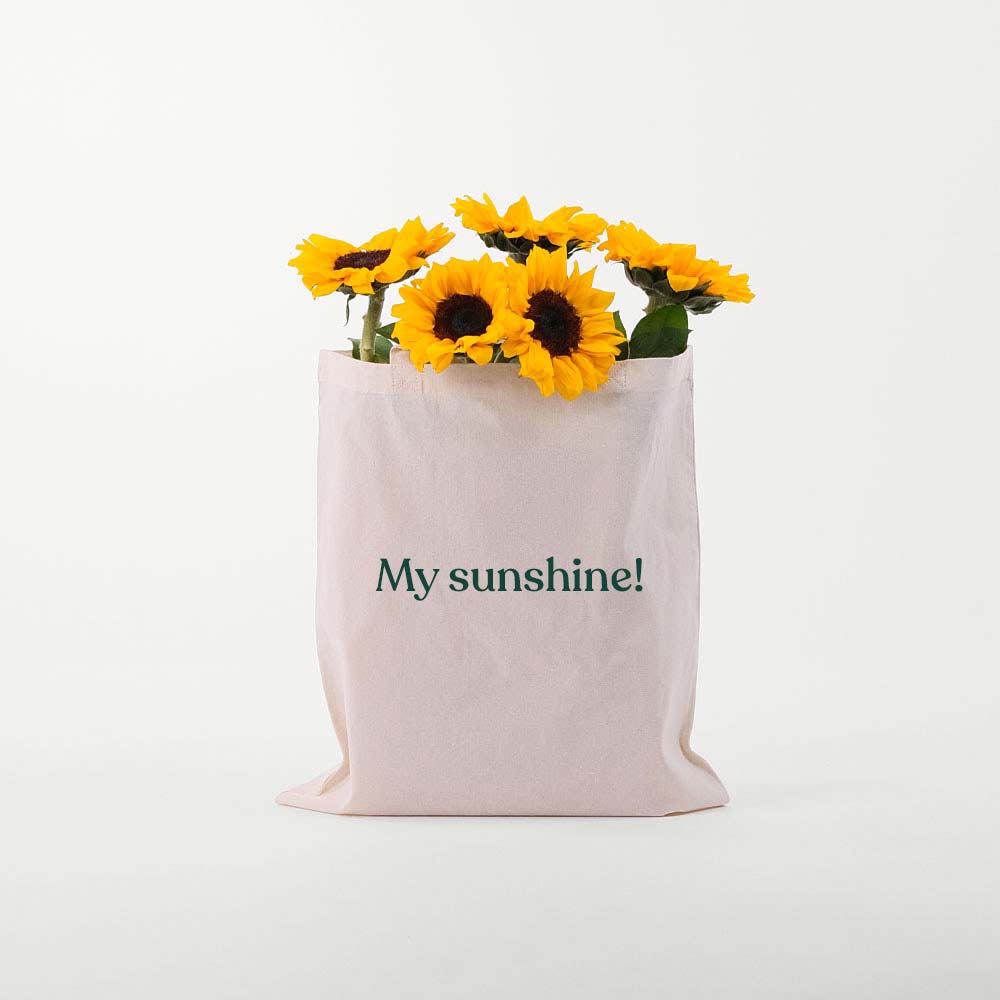 Bag of Sunflowers in a Reusable Canvas Tote – Brighten Their Day with Sunshine and Style